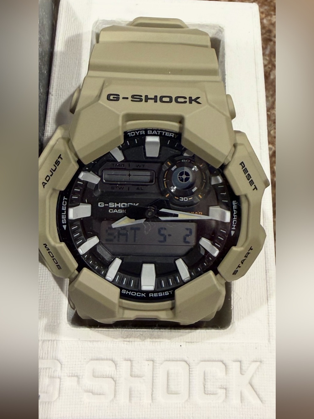 Casio G-SHOCK Dual Display Watch - Tan and Black